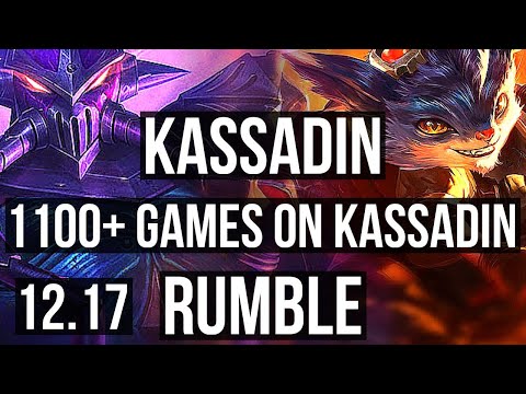KASSADIN vs RUMBLE (MID) | 7 solo kills, 1.9M mastery, 1100+ games, 12/4/8 | KR Master | 12.17