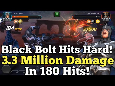 Rank 3 Black Bolt Hits So Hard! | 3.3 Million Damage In 180 Hits! | Marvel Contest Of Champions