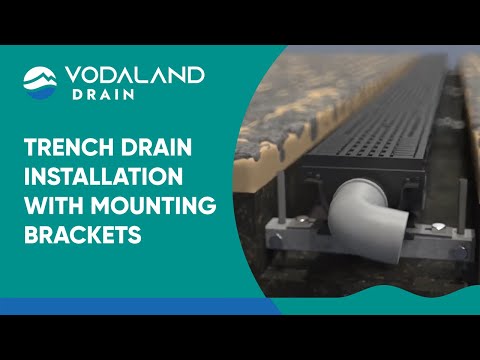 Vodaland - Trench Drain Installation with mounting brackets