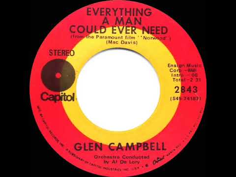 1970 HITS ARCHIVE: Everything A Man Could Ever Need - Glen Campbell (stereo 45)