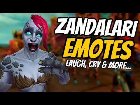 Zandalari Troll Female Emotes Flirt, Cry, Charge & Laugh | World of Warcraft Battle for Azeroth