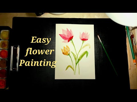 Easy Flower Painting with Watercolor
