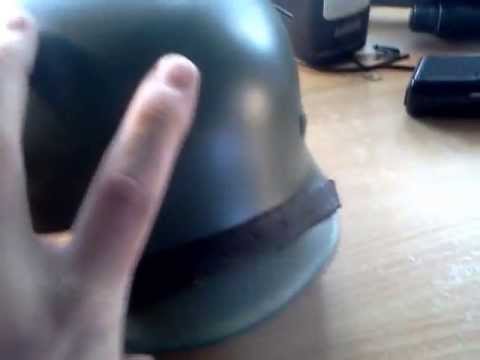 German M35 helmet, black-repro, feldgrau-original