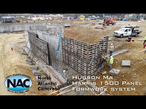 North Atlantic Concrete , Hudson Ma Harris-1500 Panel Formwork System. Video by New England Studio