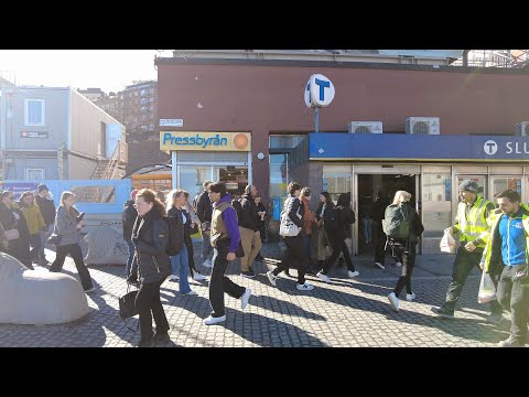 Svezia - Stoccolma 4K - 🌞 Tour a piedi Slussen | Olov è tornato! (#592)