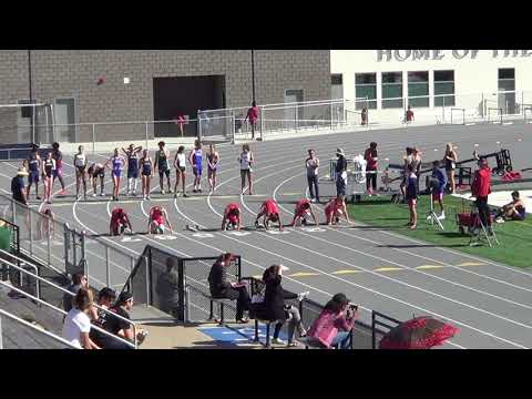 JVB 100m Heat 3 vs Newport 3-28-18 - Los Alamitos Boys