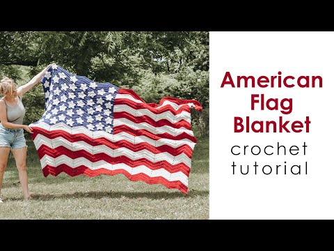 American Flag Blanket Crochet Tutorial - How to Crochet an American Flag Blanket