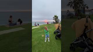 夕日を見ながらの家族散歩🌴🌊🌅🤍