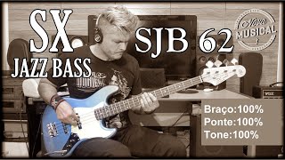 Video thumbnail for Baixo SX SJB62 Jazz Bass Vintage Series - Contrabaixo 4 cordas by BassTube