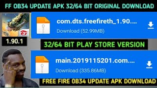 Free Fire New Update 1.90.1 Download | FF New Update OB34 APK+OBB File Download Mediafire Link