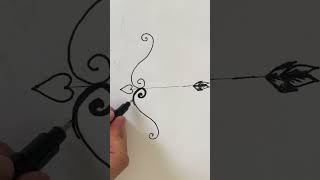 How to Draw a Bow and Arrow | simple drawing archery | step by step #shorts