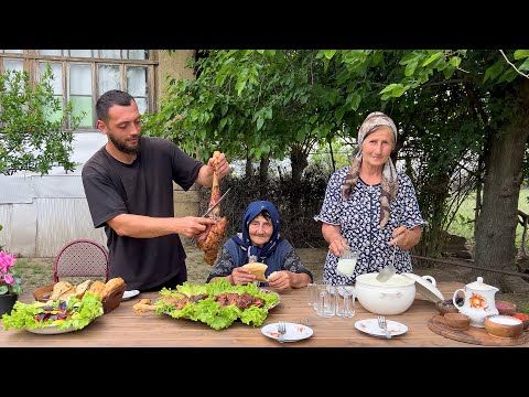 HARVESTING CHERRY PLUM AND MAKING A UNIQUE RECIPE! GRANDMA COOKING LAMB'S LEG IN TANDOOR | RURAL AIR