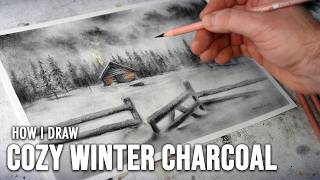 Winter Landscape in Charcoal