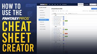 How to Use the FantasyPros® Cheat Sheet Creator (2020 Fantasy Football)