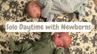 Solo Daytime with Newborn Twins | DITL Newborn Twin Mom