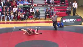 2012-01-25 Anthony Cote (Danbury) Vs. Casey Stopa (Fairfield Warde) 145 Pounds