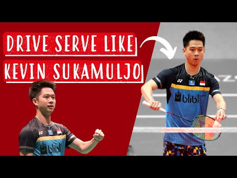 Drive Serve - The Popular New Serve in Badminton! (Kevin Sanjaya Sukamuljo Flat Serve)