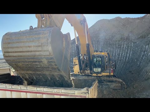 Caterpillar 6015B Excavator Loading Mercedes And MAN Trucks - Sotiriadis Mining Works