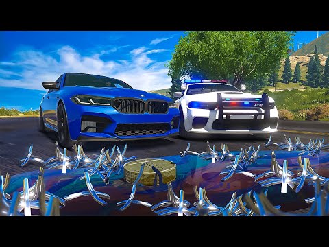 Cops HATED My Spiked Oil Slick Mines in GTA 5 RP