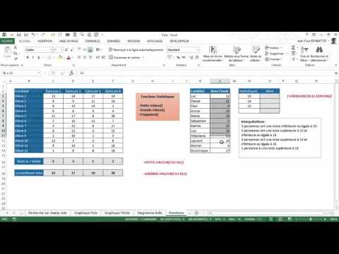 Excel - Utiliser les  Fonctions Statistiques