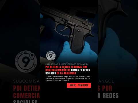 Traiguén y Lumaco | PDI detiene a cuatro personas e incauta pistolas y subametralladora | Araucanía