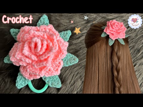 How Beautiful 💕💕 Crochet Flower Hair Tie / Crochet...