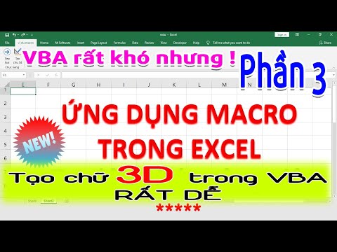 Tạo chữ 3d với lập trình vba excel