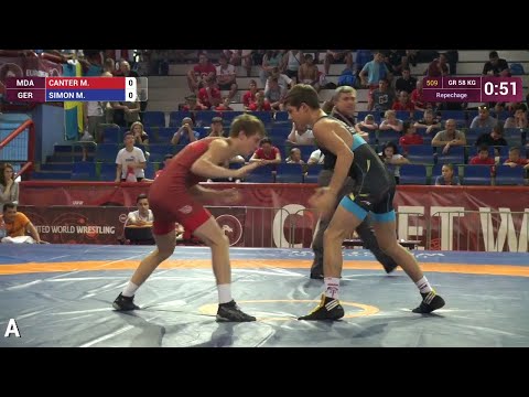 Repechage GR - 58 kg: M. CANTER (MDA) df. M. SIMON (GER) by VSU1, 12-3