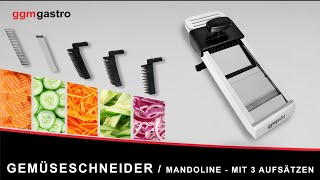 Mandoline professionnelle - avec 3 accessoires & lame ondulée - Acier inoxydable