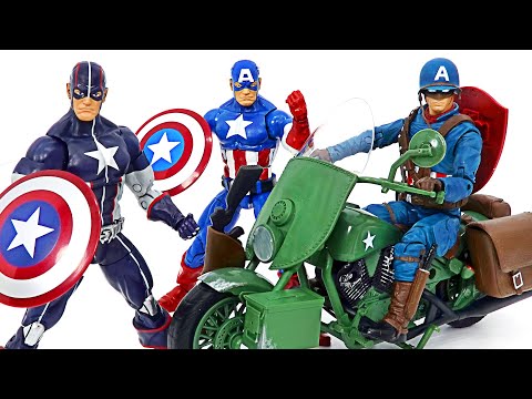 Marvels Legends Series team Captain America with Motorcycle! Go! | DuDuPopTOY