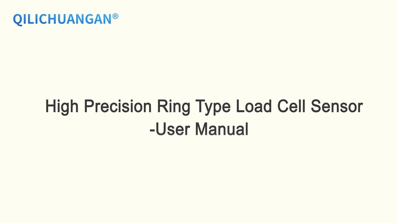 High Precision Ring Type Load Cell Sensor -User Manual - A9H1