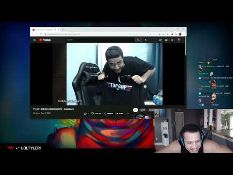 Tyler1 reacts to his viewer's loltyler1 merch unboxing video