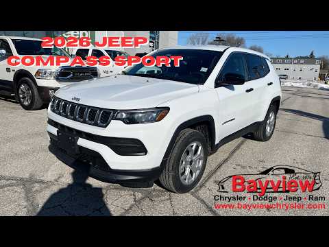 2026 Jeep Compass Sport 4x4 in White for sale at Bayview Chrysler Dodge Jeep Ram in Sarnia, ON