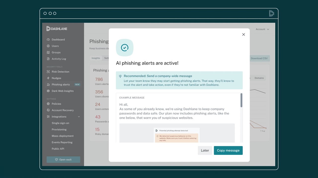 Introducing AI Phishing Alerts - Dashlane Omnix™