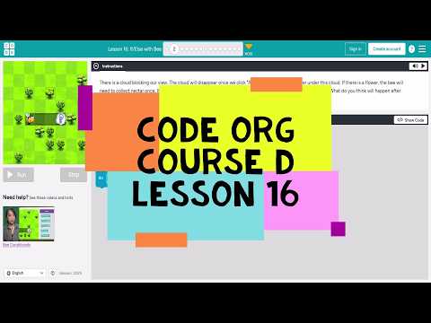 Code.org Course D Lesson 16 Level 14 and Level 15 If/Else with Bee - Code Org Lesson 17