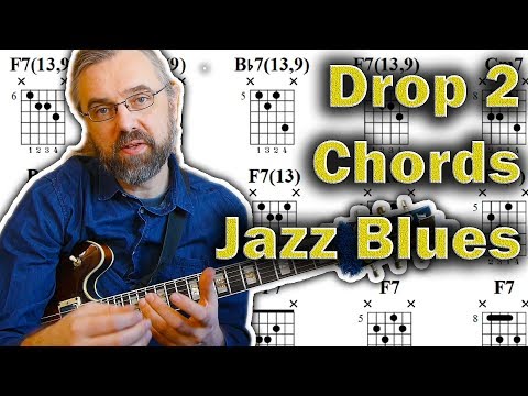How to use Drop 2 Chords on a Jazz Blues - Bebop Skill