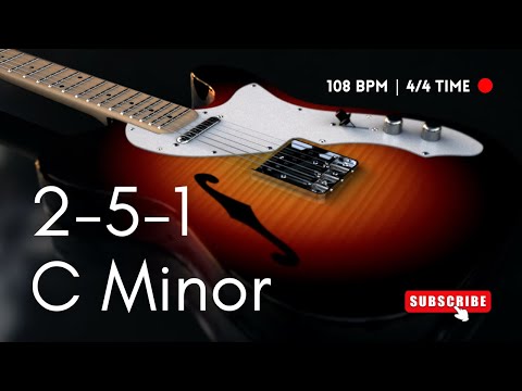 2-5-1 C Minor Swing Jazz Backing Track with Walking Bassline | 108 BPM | 4/4 Time