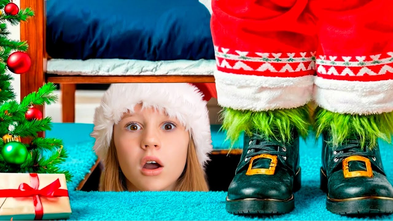 Nastya and her friends in a Christmas story about Grinch