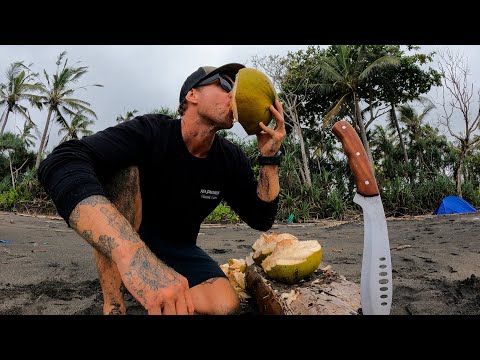 7 DAYS SOLO SURVIVAL WITH NO WATER. Can you survive on only drinking coconuts for 7 days?