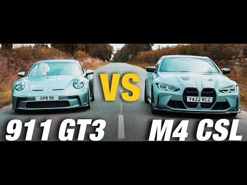 BMW M4 CSL vs Porsche 911 GT3 Acceleration test  0-300 Km/h