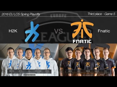 2016 EU LCS Spring Playoffs Third place [ H2K vs Fnatic ] Game 5 160417