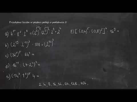 Przedstaw liczbę w postaci potęgi o podstawie 2: a) 4⁵ * 8² : 2⁹ b) (2¹⁹ * 2¹³)³ *128 c) (32³)⁵ :64⁴