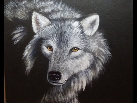 Acrylic Wolf Painting