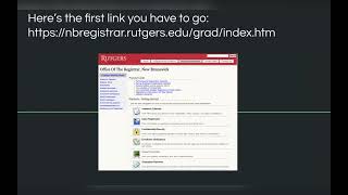 Rutgers University Course Registration Tutorial