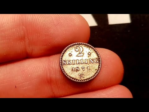 1871 2 SKILLING Coin VALUE + REVIEW - NORWAY Karl VI 2 Skilling 1871 RARE!