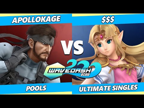Wavedash 2022 - ApolloKage (Snake) Vs. $$$ (Zelda) SSBU Ultimate Tournament