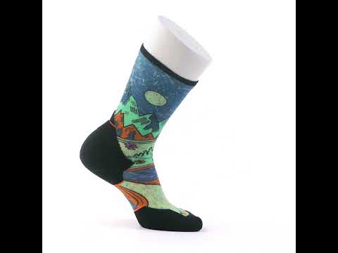 Презентація: SmartWool Trail Run Targeted Cushion Mountain Print Crew - SW002698 (G74/Twilight Blue)