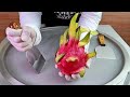 Dragon Fruit Ice Cream Rolls How To Make Rolled Fried Ice Cream With Pitaya ASMR