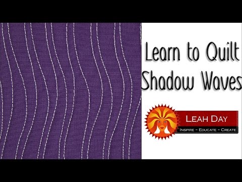 Machine Quilt Shadow Waves, Free Motion Quilting Filler Design #1