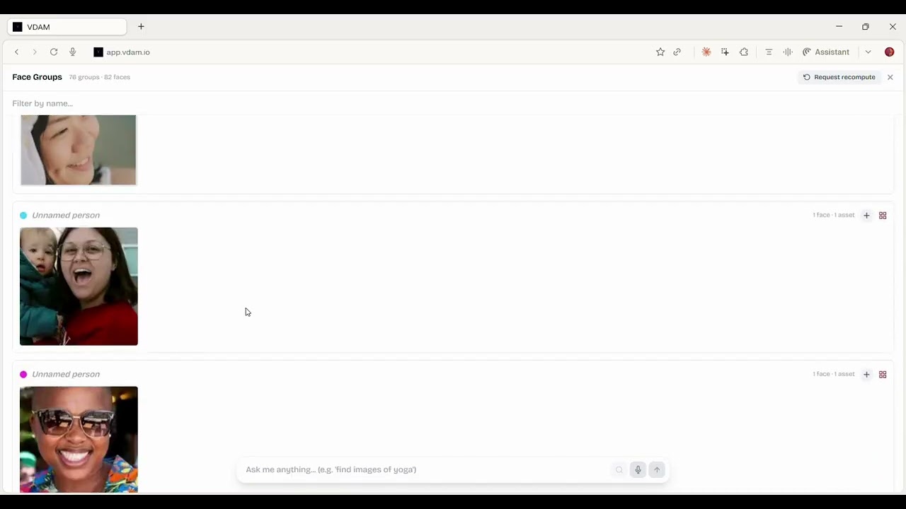 VDAM walkthrough thumbnail: Faces and face grouping